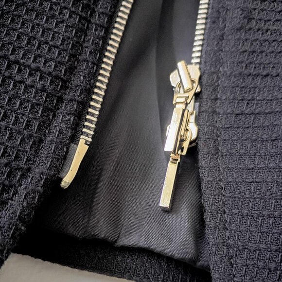 Lafayette 148 NYC Black Ruffle Trim Zip Jacket Blazer – Size 6 - Picture 4 of 12